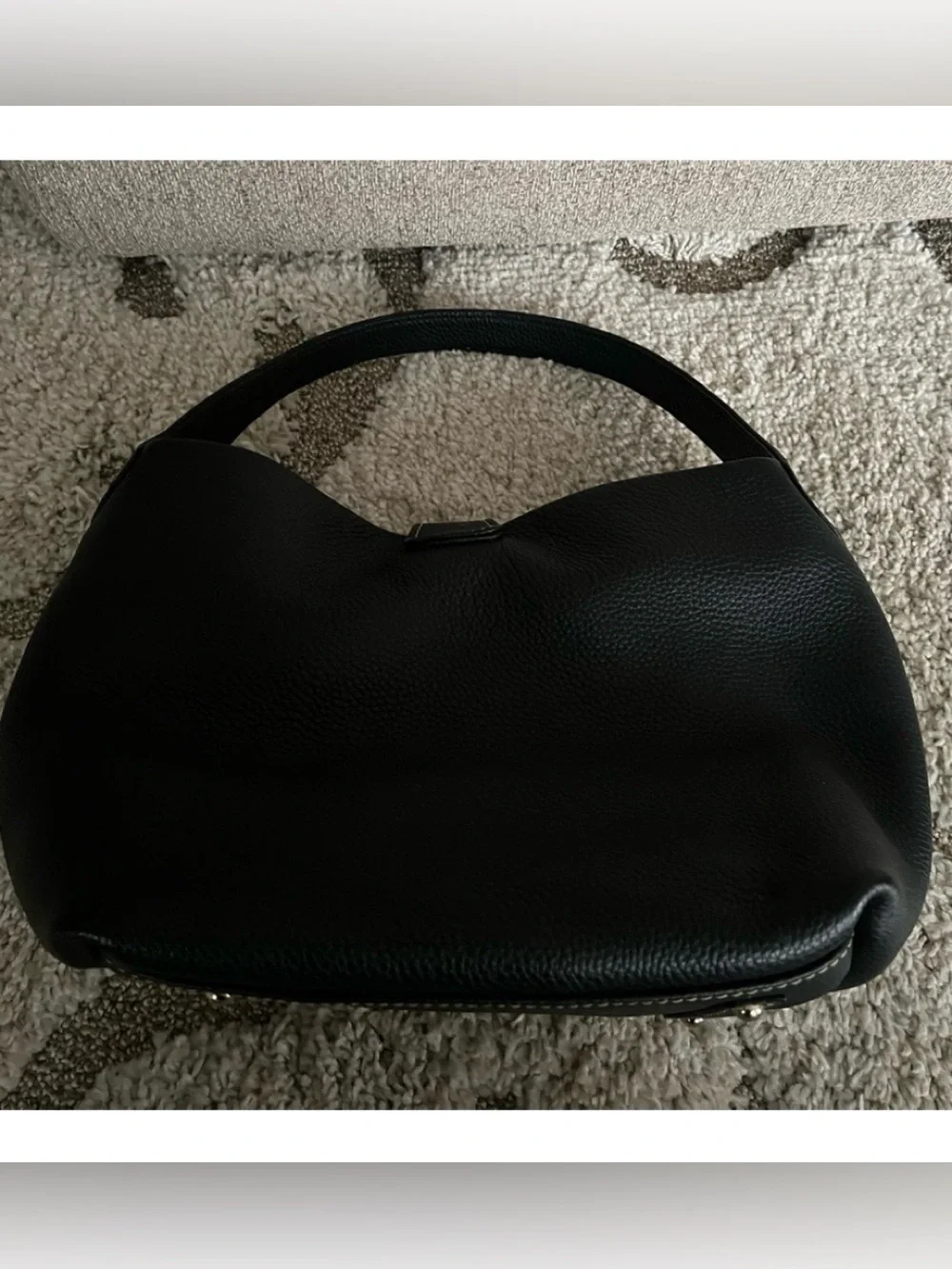 Dooney & Bourke Black Pebble Leather Shoulder Hobo with Brushed Gold Hardware - Picture 3 of 7